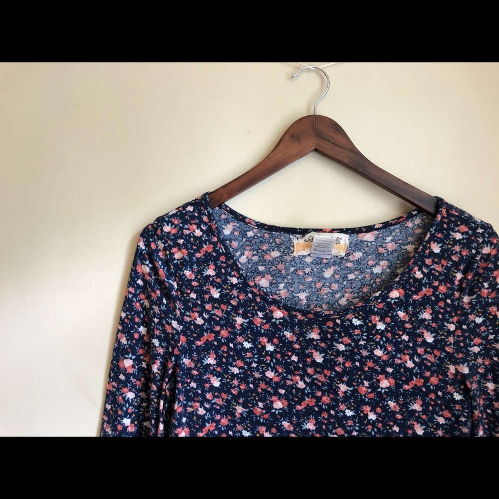 Floral A-line ¾ Sleeve Dress